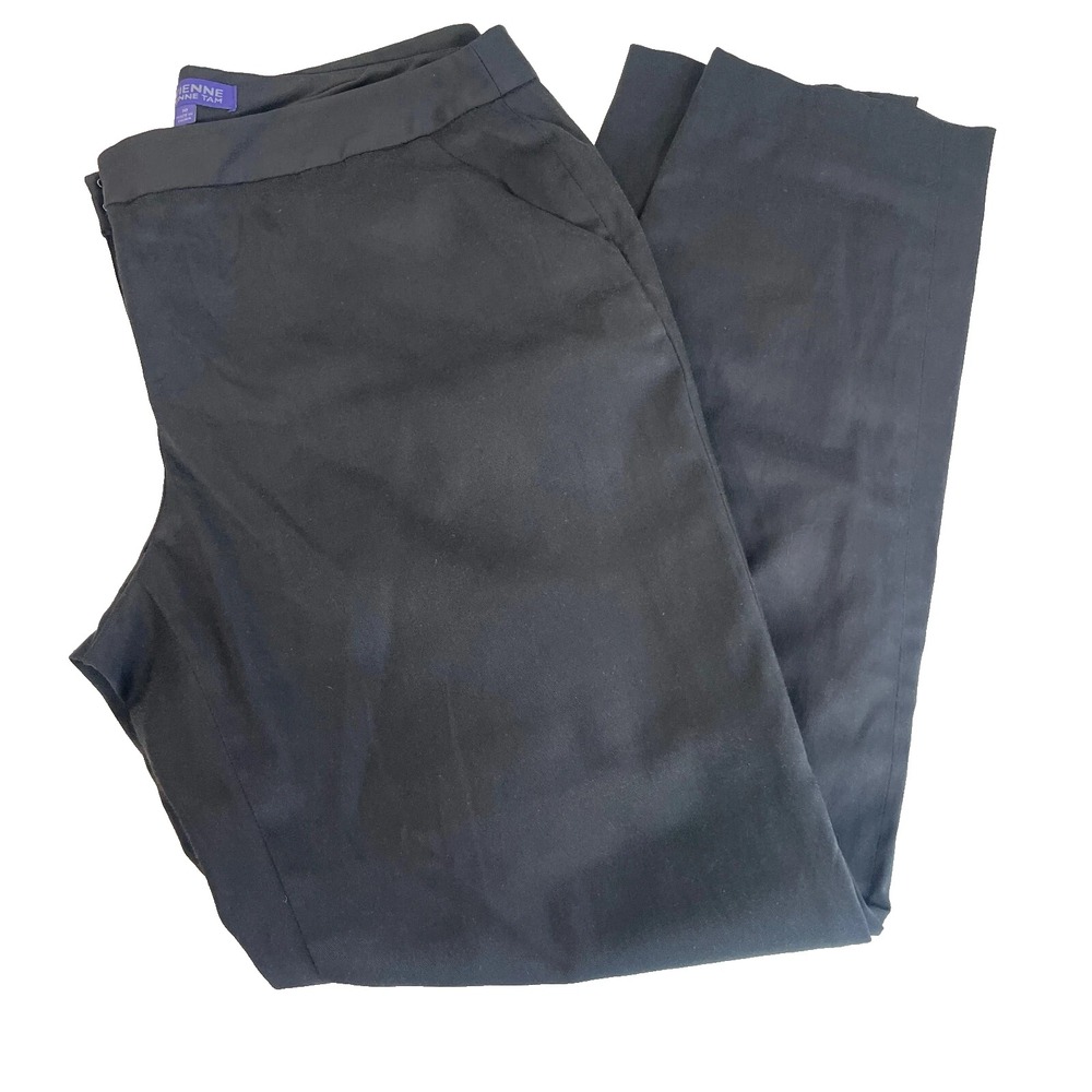 Vivienne Tam Trouser Dress Pants Womens Size 10 Black Straight Leg Mid Rise